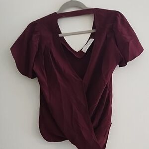 Amanda Uprichard Deep Wine Blouse
